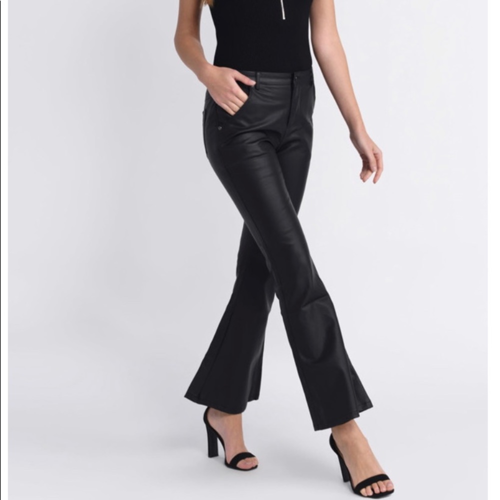 Flarey faux leather pants
